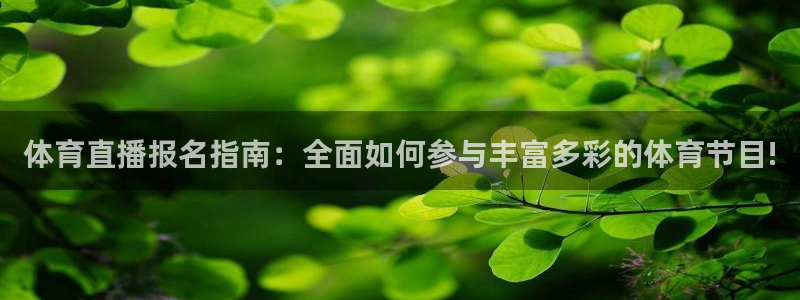 体育直播报名指南：全面如何参与丰富多彩的体育节目!